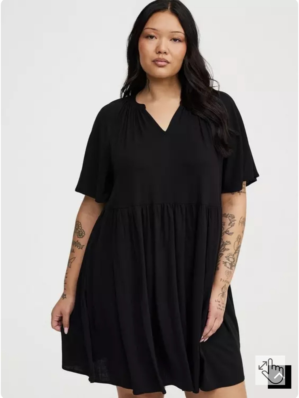 torrid 1 flutter sleeve babydoll mini dress